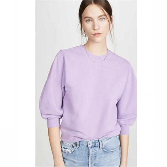 AGOLDE Thora 3/4 Sleeve Sweatshirt in Lunar - Picture 3 of 15